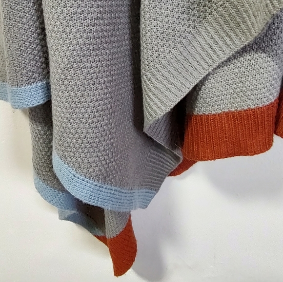 Verloop Shawl Wrap Shrug Knit Scarf Cover Up Grey Pink Blue Poncho Cardigan - Picture 7 of 15